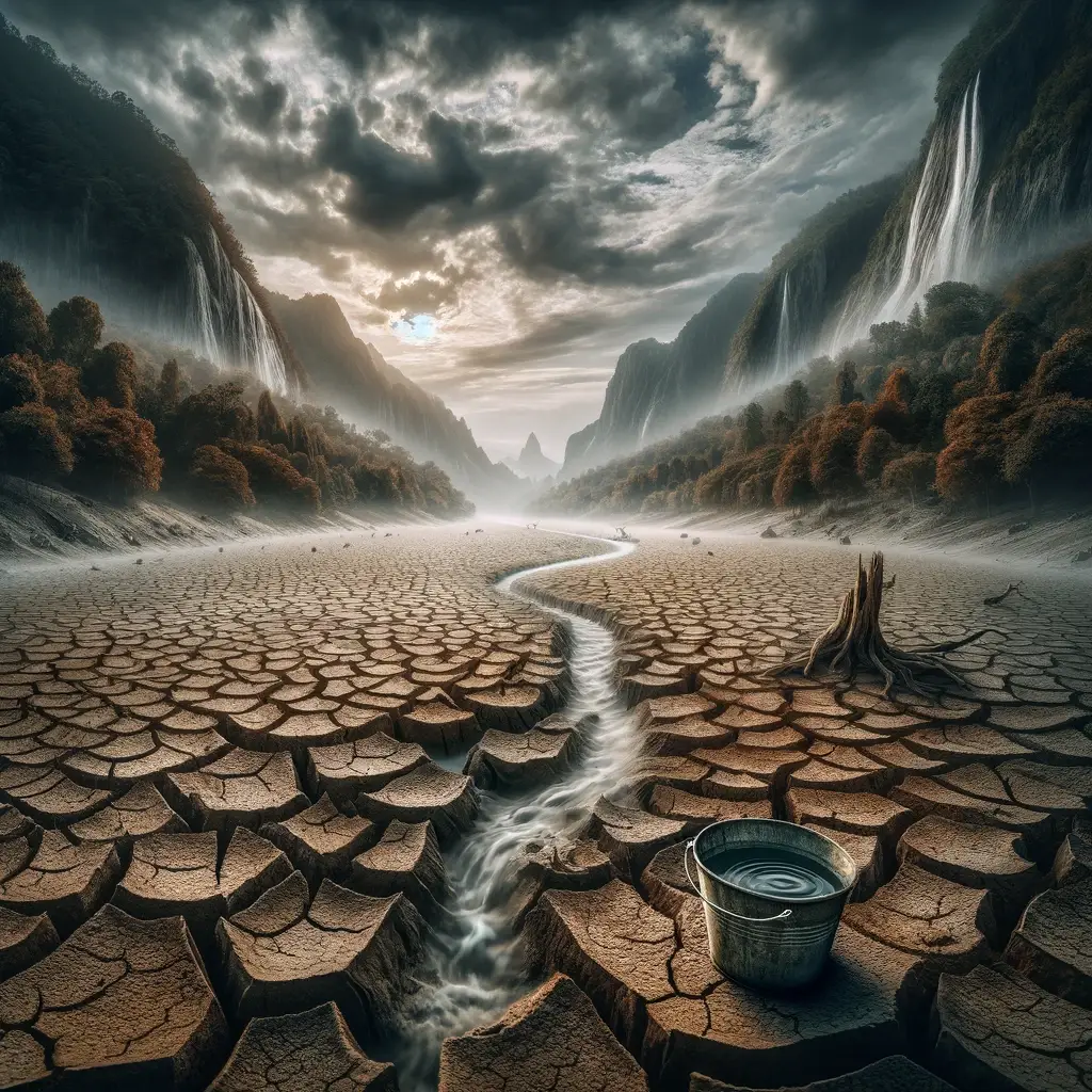 image de la terre avec une vision sans eau ou la vie est morte