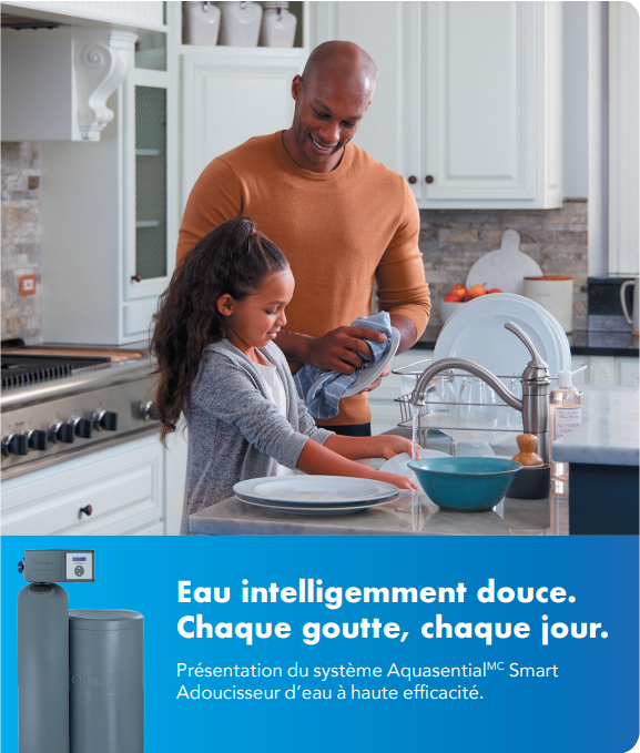 famille qui profite d'une eau douce grâce à un adoucisseur d'eau